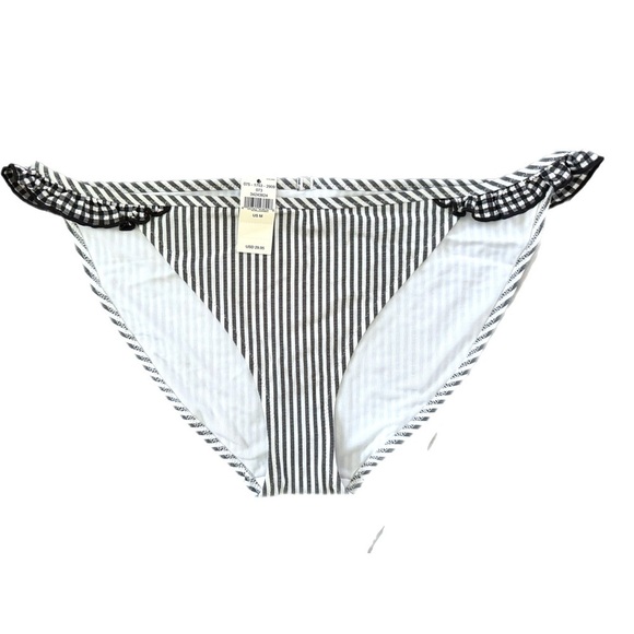American Eagle Aerie Black Striped Gingham Ruffled Bikini Bottoms Size M Women’s - Picture 3 of 7